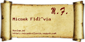 Micsek Flávia névjegykártya